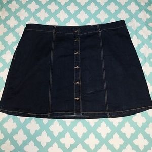 Dark Denim Knee Length Skirt